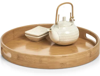 Produktbild von Zeller Tablett - Bambusholz - rund - 38 x 5 cm - Serviertablett