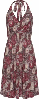 Produktbild von LASCANA Neckholderkleid mit Alloverprint und V-Ausschnitt, Ethnoprint lila-bedruckt Größe 36