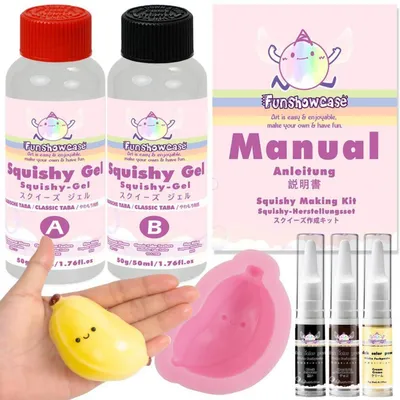 Image de Kit de loisirs créatifs "Squishy" : silicone liquide, banane en 3D, pâte à modeler colorée, idéal pour la création de jouets "slow-rise" (qui remontent lentement)