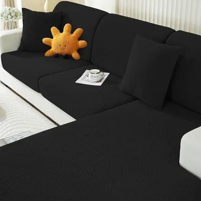 Produktbild von Famanu Sofa Schutzhülle Elastisch - Chaiselongue Schwarz