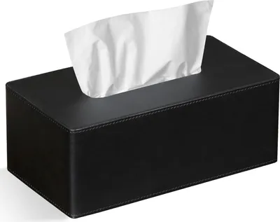 Produktbild von Rechteckige Kosmetiktuchbox aus Kunstleder, Papierhalter, Badezimmerdeko, schwarze Kommode