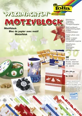 Produktbild von folia Motivblock "Weihnachten II" 240 x 340 mm 30 Blatt
