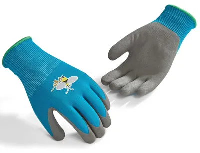 Imagen del producto de Guantes de jardinería para niños, con revestimiento de látex, talla 3-12 años, 1 par, para trabajos de jardinería