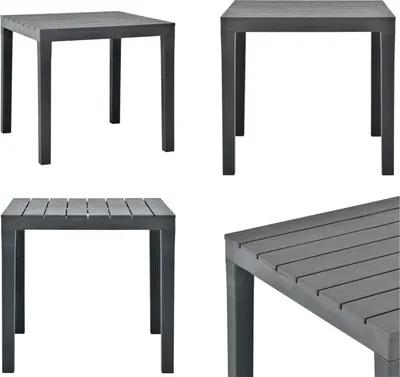 Image de vidaXL Table de jardin Anthracite 78 x 78 x 72 cm Plastique - Table de jardin - Tables de jardin - Table de salle à manger