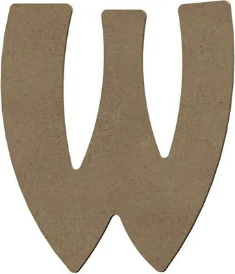 Image de Lettre majuscule W en bois MDF pour décoration - 8 cm
