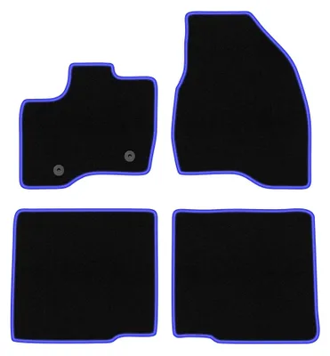 Productafbeelding van Velours automatten voor Ford Explorer – 4-delig, zwart/blauw, op maat – Wielganizator CARLUX