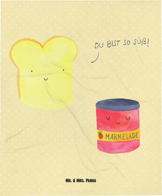 Produktbild von Mr. & Mrs. Panda Plaid Toast Marmelade - Gelb Pastell - Geschenk, Babydecke, Fleecedecke, Brot, Toastbrot, Schmusedecke, Küche Deko, Schlummerdecke, Lustige Sprüche, Süß