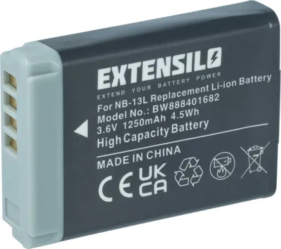 Produktbild von EXTENSILO Akku Ersatz für Canon NB-13L für Kamera (1250 mAh, 3,6 V, Li-Ion)