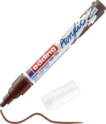 Image de Marqueur acrylique edding 5100 medium brun chocolat Paquet de 10 pièces