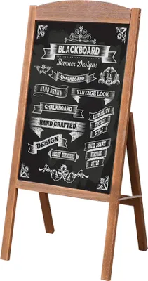 Obrázok produktu pre WISFOR reklamná tabuľa zákaznícka zátka, drevený rám, magnetická a skladacia, 42,5x90cm