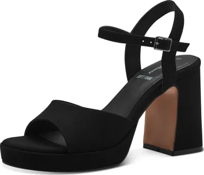 Produktbild von s.Oliver Damen Sandalette Plateau Blockabsatz 5-28319-42, Größe:37 EU, Farbe:Schwarz