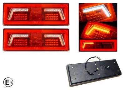 Produktbild von Set (links + rechts) LED-Rückleuchten mit Laufblinker für Bus, Lkw, Sattelzug, Anhänger, Wohnwagen 12V/24V