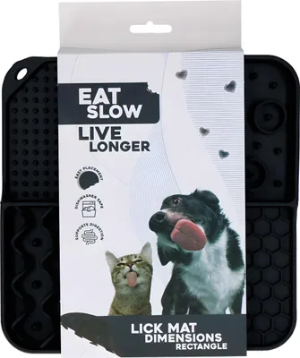 Immagine prodotto di Tappetino per leccare Eat Slow Live Longer con scomparti profondi antracite, dimensioni: 21 x 21 cm