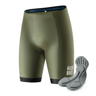 Produktbild von ROCKBROS Radlerhose Fahrradhose mit Sitzpolster Gepolsterte Kurz Atmungsaktive Radhose MTB Herren EU gr. Grün L