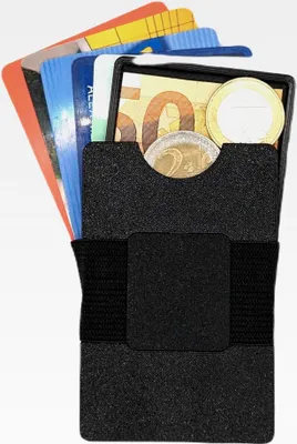 Produktbild von Slim Wallet Geldbörse mit AirTag Halter und Münzfach (Schwarz, Wallet Set Clean)