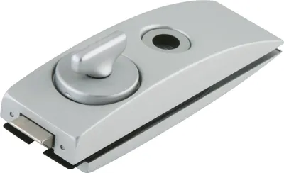Produktbild von DORMA Schloss Studio Arcos WC mit Riegelolive, Glas 8mm, Alu silber eloxiert (24.206) | Glastürbeschlag - Zubehör dormakaba