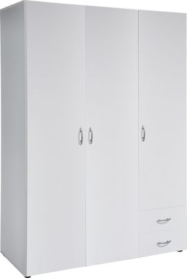 Kleiderschrank Schrank Schlafzimmerschrank Drehtürenschrank "Hamina II" Weiß