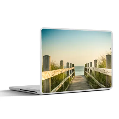 Produktbild von MuchoWow® Laptop Aufkleber Sticker Cover Zaun - Weg - Meer 31x22.5 cm - Laptop-Deko