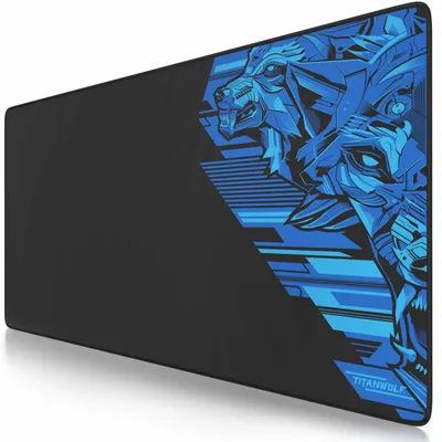 Obrázek produktu pro Titanwolf herní podložka pod myš XXL, 900 x 400 x 3 mm, stolní podložka, omyvatelná, protiskluzová zadní strana, rychlost a přesnost, modrá Vector