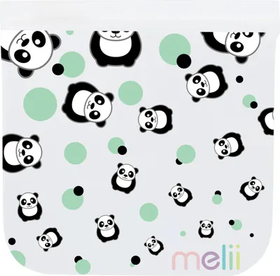 Produktbild von Melii Wiederverwendbare Snackbeutel 4 Stück Panda und Bär