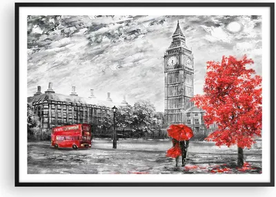 Produktbild von Gerahmtes Poster - Schwarzer Rahmen - London Bus - 100x70 cm - Wand Bild - Wanddeko - Wandbilder - Kunstposter - Wandposter - Bilderrahmen - Bilder - Kunstdruck - Wandbild - P2BAA100x70-3866