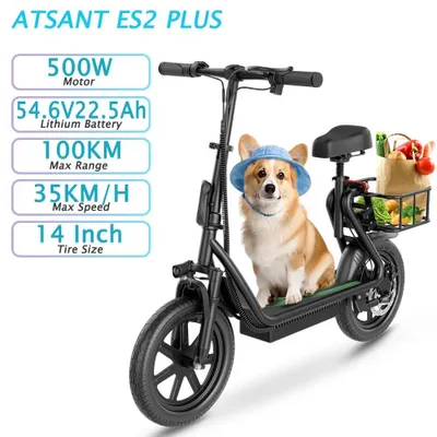 Zdjęcie produktu dla Hulajnoga elektryczna – ES2 Plus – silnik 500 W – prędkość 35 km/h – akumulator 54,6 V 22,5 Ah – zasięg do 100 km – opony 35,6 cm – składana