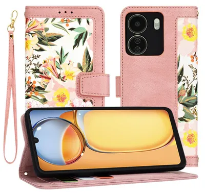 Produktbild von Techsuit FlipCraft Book Wallet Klapphülle mit Kabel für Xiaomi Redmi 13C 4G/Xiaomi Poco C65 - Sweetheart Pink