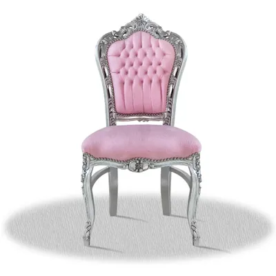 Produktbild von Barockstuhl rosa silber elegant Luxus antik edel