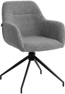 Produktbild von CLP Esszimmerstuhl Merlinda mit Teddystoff 360° drehbar mit Armlehnen grau