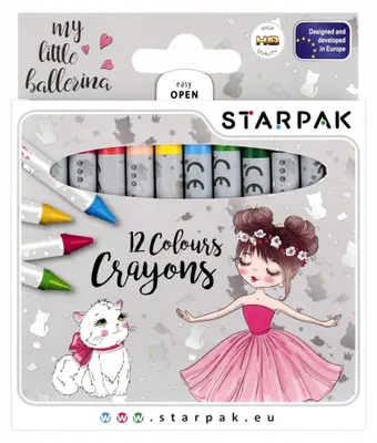 Produktbild von Starpak Wachsmalstifte 12 Farben für Kinder, lebendig