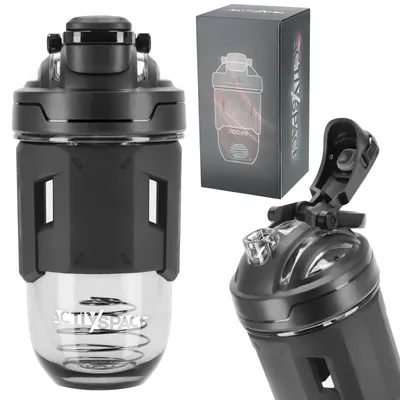 Produktbild von Tritan Sport-Shaker für Nahrungsergänzungsmittel, 700 ml - schwarz