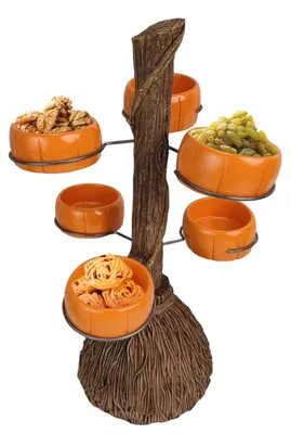 Imagen del producto de Recipiente decorativo con forma de calabaza para aperitivos, ideal para fiestas