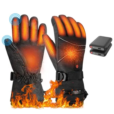 Produktbild von Handschuhe,Beheizte Handschuhe Damen Herren,5000 mAh Akku,USB,3 Heizstufen,fur kifahren,Radfahren,Motorradfahre