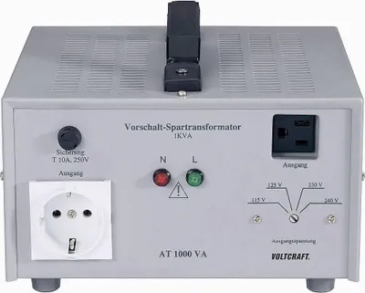 Obrázek produktu pro Voltcraft AT-1000 NV Vorschalt-Transformator, Spannungswandler, 115/125/230/240 V/AC/230/240/115/1 (AT 1000VA)