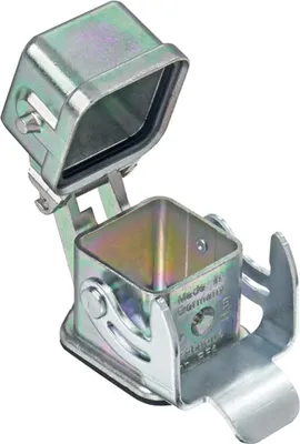 Image de HARTING Han 3A CEM Boîtier rapporté droit avec 1 étrier et capuchon de protection métallique - 1 pièce