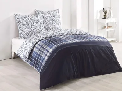 Produktbild von Bettwäsche 100% Baumwolle Renforce Bettbezug Garnitur Set 200x200 / 200x220, Auswahl:7 Pablo, Größe:200x200 + 2x(80x80)