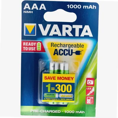 Image de Pile rechargeable AAA R3 Varta 2 pièces