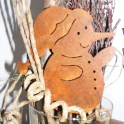 Produktbild von Rostikal Gartenstecker Rost Schneemann Figur 55 cm Winterdeko Weihnachten Deko Garten
