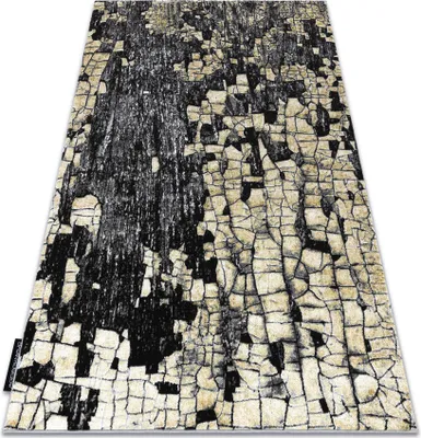 Produktbild von Modern DE LUXE Teppich 2079 Pflasterung Backstein - Strukturell gold / grau Gelb 140x190 cm