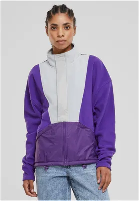 Obrázok produktu pre Dámska fleecová bunda Urban Classics Ladies Polarfleece Track Jacket realviolet/lightasphalt - XL