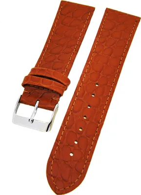 Produktbild von Uhrenarmband Kalbleder Hellbraun 22mm Kroko-Struktur Dornschließe