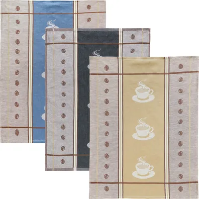 Produktbild von Kracht Geschirrtuch Espresso" 3er-Pack Kaffee 50x70 cm"