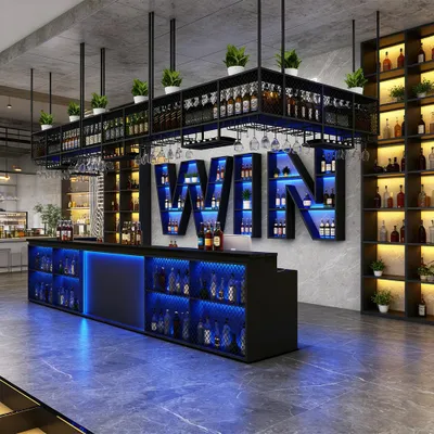 Produktbild von Empfangstresen, Kassentresen und Bartheke, geeignet für Restaurants und Bars, Schwarz 280x60x100cm /HSLGTW-280/