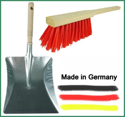 Produktbild von Novaliv Kehrgarnitur mit Handfeger Langer Stiel I 45 cm I Elaston I Kehrschaufel Set Kehrset Handkehrset