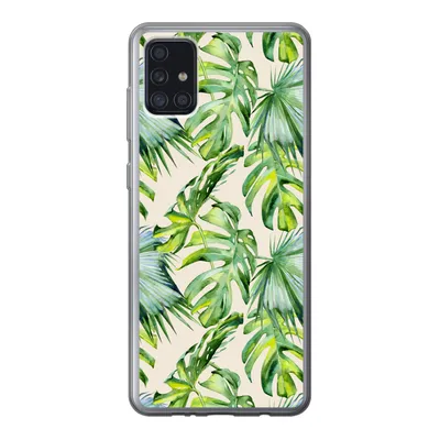 Produktbild von MuchoWow® Handyhülle Schutzhülle Hülle für Samsung Galaxy A52 5G Blätter - Muster - Monstera Silikon Softcase Handy Hülle - Umschlag