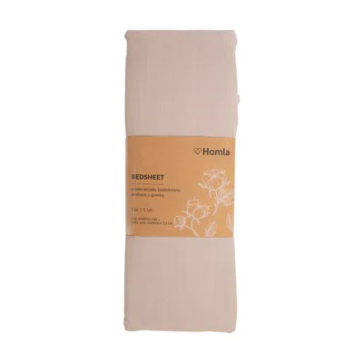Obrázek produktu pro HOMLA LAUKO renforce béžové prostěradlo 160x200 cm