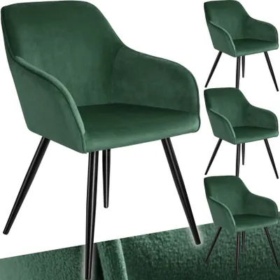 Produktbild von tectake® Esszimmerstuhl Marilyn gepolstert, in Samtoptik 58 x 62 x 82 cm