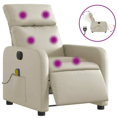 Produktbild von Massagesessel Elektrisch Creme Kunstleder