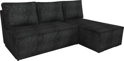 Produktbild von BroMARKT Ecksofa mit Schlaffunktion Hector Schwarz Cord Rechts