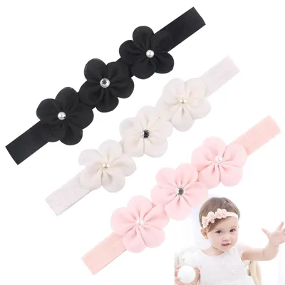 Immagine prodotto di Set di 3 fasce per capelli per neonati - Morbide e confortevoli